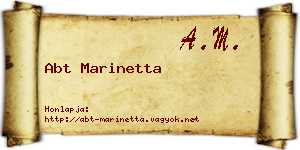 Abt Marinetta névjegykártya